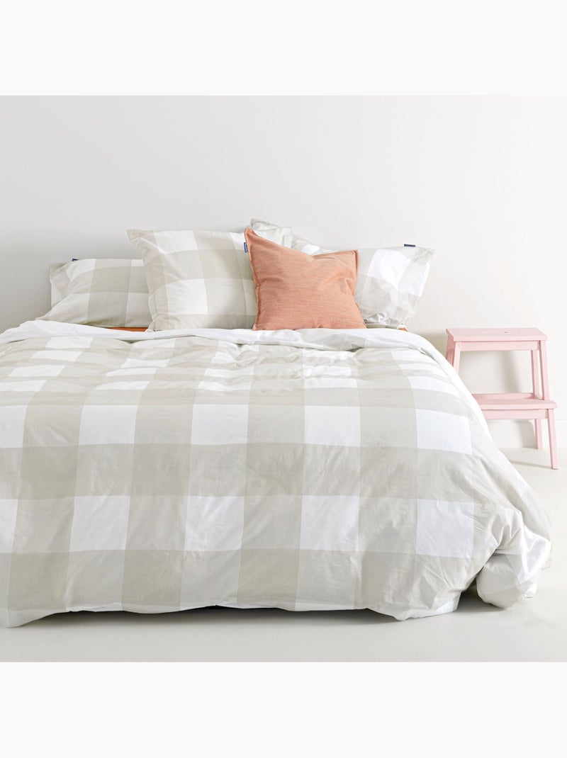 Copripiumino Gingham "Happyfriday" Beige - Kiabi