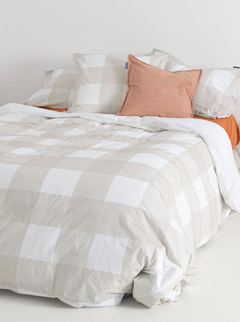 Copripiumino Gingham "Happyfriday" Beige - Kiabi