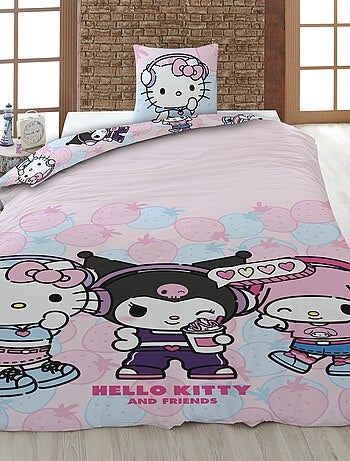 Copripiumino 'Hello Kitty' 140x200 cm con federe
