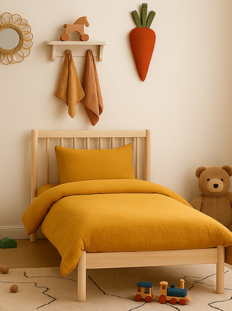 Copripiumino in cotone biologico Beige - Kiabi