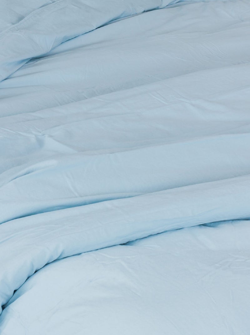 Copripiumino in cotone lavato Oekotex Blu cielo - Kiabi
