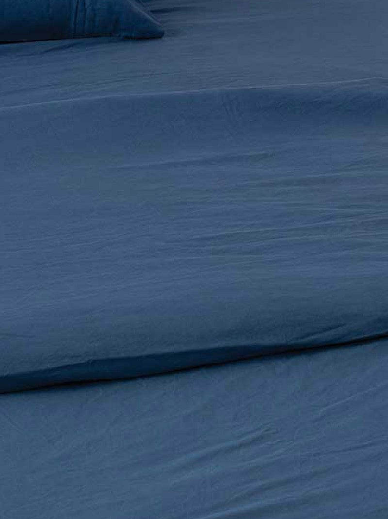 Copripiumino in cotone lavato Oekotex Blu petrolio - Kiabi