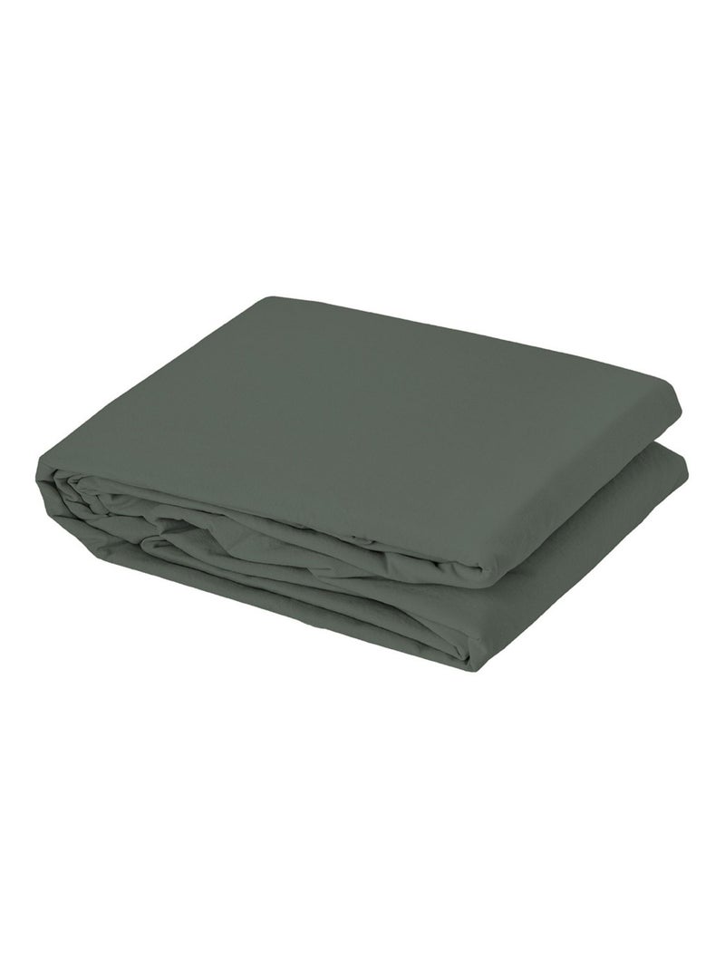 Copripiumino in cotone lavato Oekotex Verde scuro - Kiabi