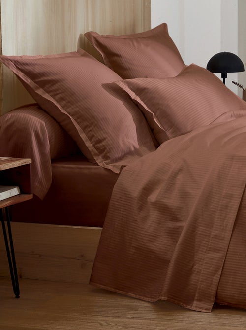 Copripiumino in raso di cotone a righe tono su tono - Kiabi