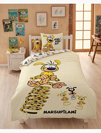 Copripiumino Marsupilami 140x200cm + Federa 65x65cm – Houba Houba Hop – Policotone – Licenza Ufficia