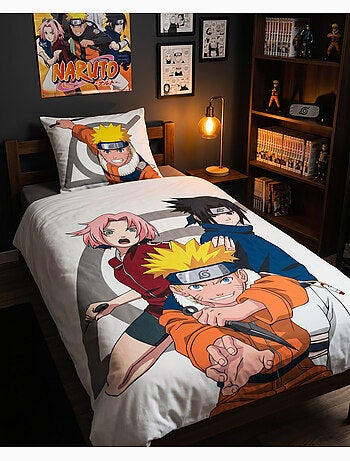 Copripiumino Naruto Classico 140x200cm + Federa 65x65cm – Team 7 Naruto Sakura Sasuke – Policotone