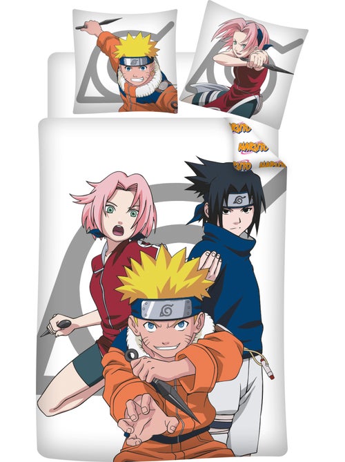 Copripiumino Naruto Classico 140x200cm + Federa 65x65cm – Team 7 Naruto Sakura Sasuke – Policotone - Kiabi Copripiumino Naruto Classico 140x200cm + Federa 65x65cm – Team 7 Naruto Sakura Sasuke – Policotone - Kiabi
