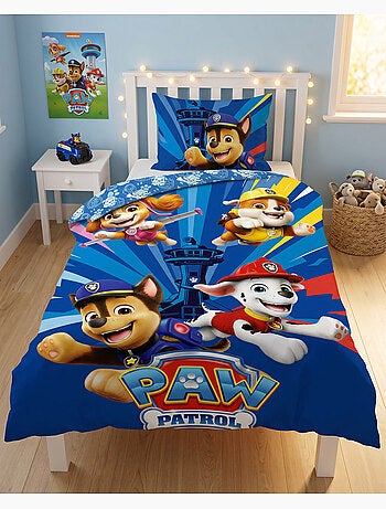 Copripiumino Paw Patrol 140x200cm + Federa 65x65cm – Chase Marshall Skye – Policotone – Licenza Uffi