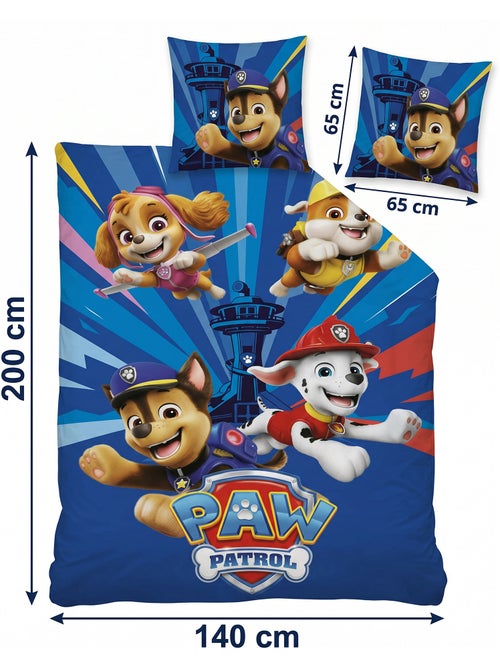 Copripiumino Paw Patrol 140x200cm + Federa 65x65cm – Chase Marshall Skye – Policotone – Licenza Uffi - Kiabi