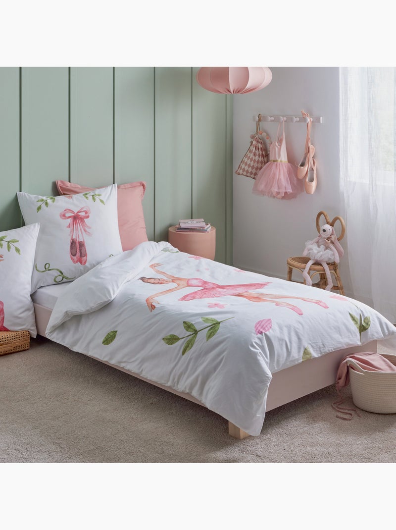 Copripiumino per bambini in percalle di cotone con motivo di stelle ballerine Rosa - Kiabi