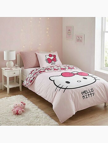 Copripiumino Policotone Hello Kitty Licenza Ufficiale Sanrio 140x200cm + Federa 65x65cm