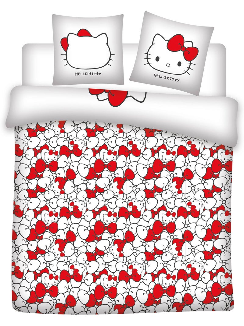 Copripiumino Policotone Hello Kitty Licenza Ufficiale Sanrio 220x240cm + 2 Federe 65x65cm Beige/Bianco - Kiabi