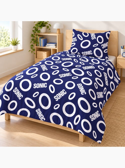 Copripiumino policotone sonic the hedgehog licenza ufficiale sega 140x200cm + federa 65x65cm - Kiabi