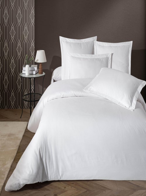 Copripiumino raso di cotone rigatino - Kiabi