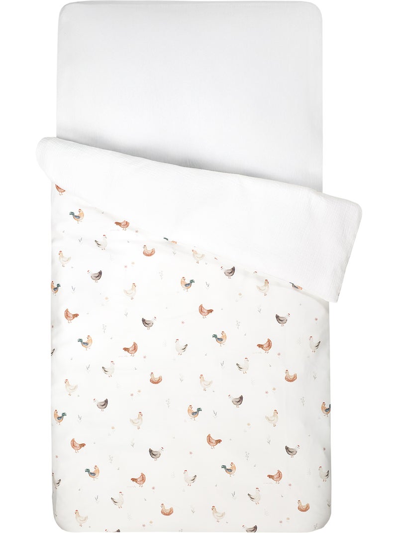 Copripiumino reversibile in garza di cotone per neonato | sevira kids | sevira kids Ecru - Kiabi