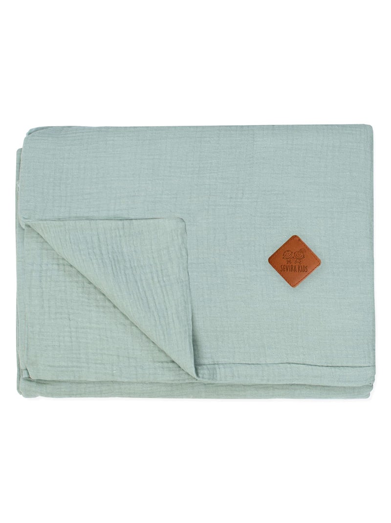 Copripiumino reversibile in garza di cotone per neonato | sevira kids | sevira kids Verde acqua - Kiabi