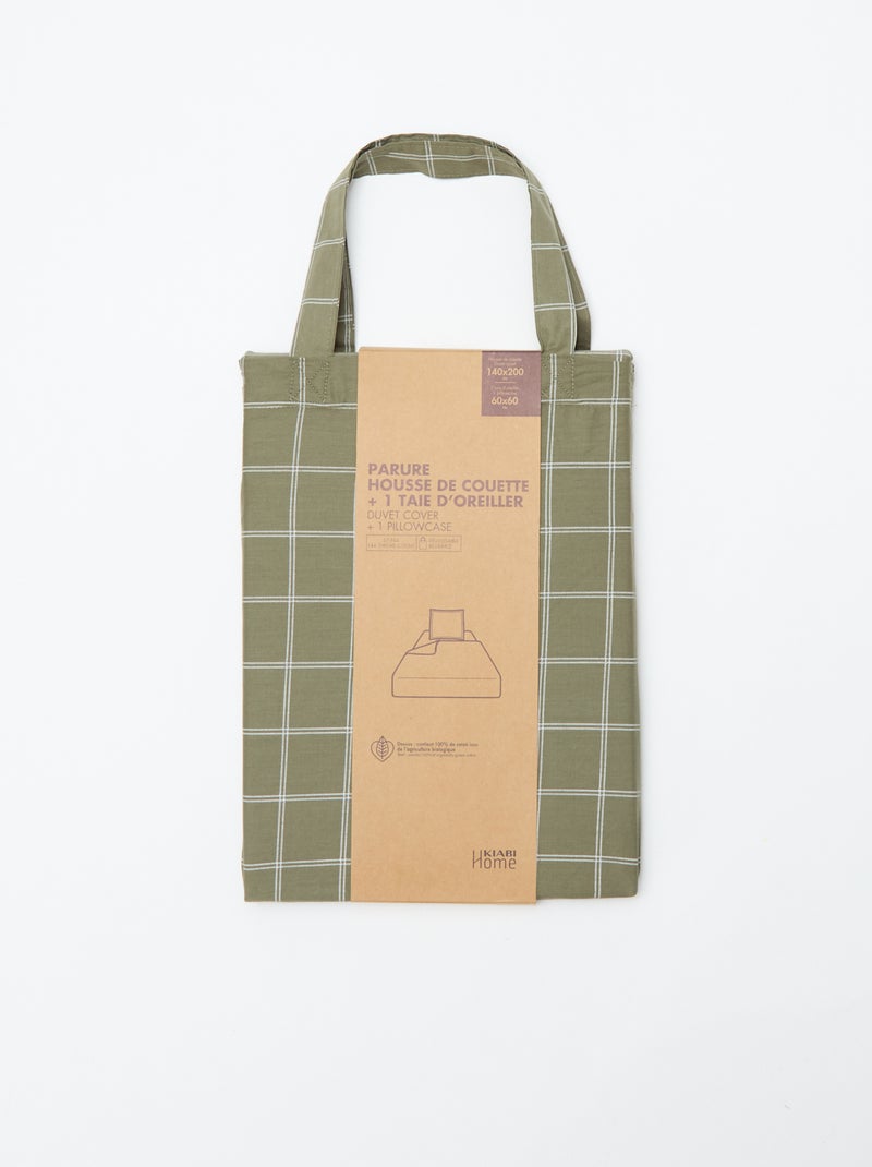 Copripiumino singolo 140x200 Kaki - Kiabi
