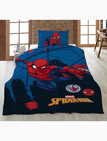 Copripiumino Spider-Man Marvel 140x200cm + Federa 65x65cm – Azione New York – Policotone – Licenza U