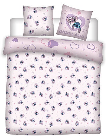 Copripiumino stitch e angel love licenza ufficiale disney 220x240cm + federe 65x65cm