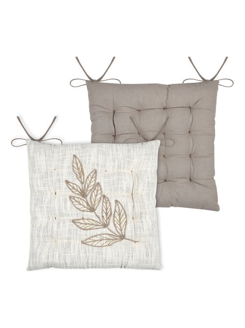 Coprisedia effetto fogliame in cotone ricamato - Kiabi