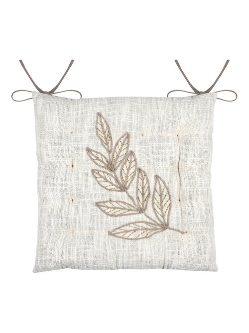 Coprisedia effetto fogliame in cotone ricamato - Kiabi