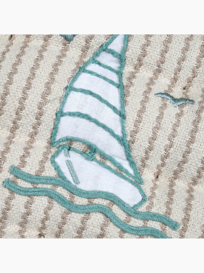 Coprisedia in policotone trapuntato Marine Beige conchiglia - Kiabi