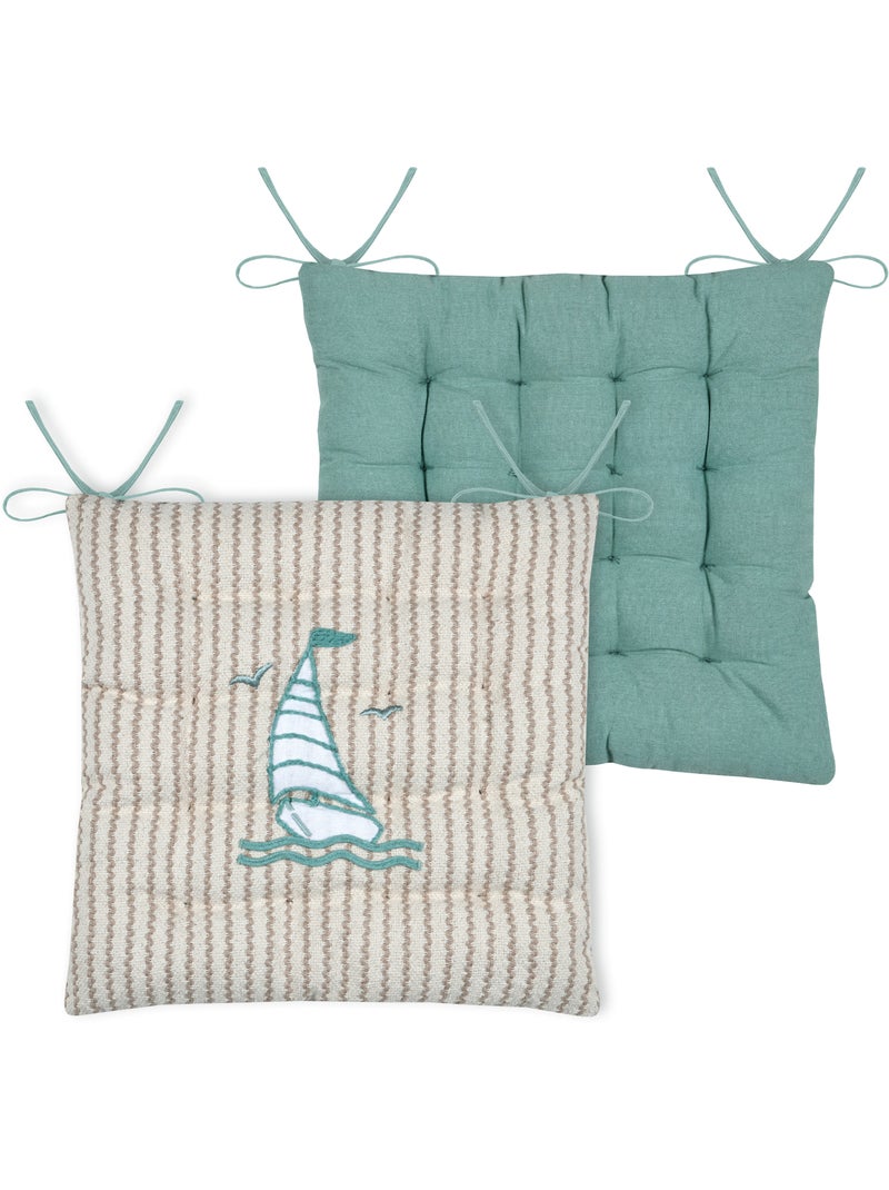 Coprisedia in policotone trapuntato Marine Beige conchiglia - Kiabi