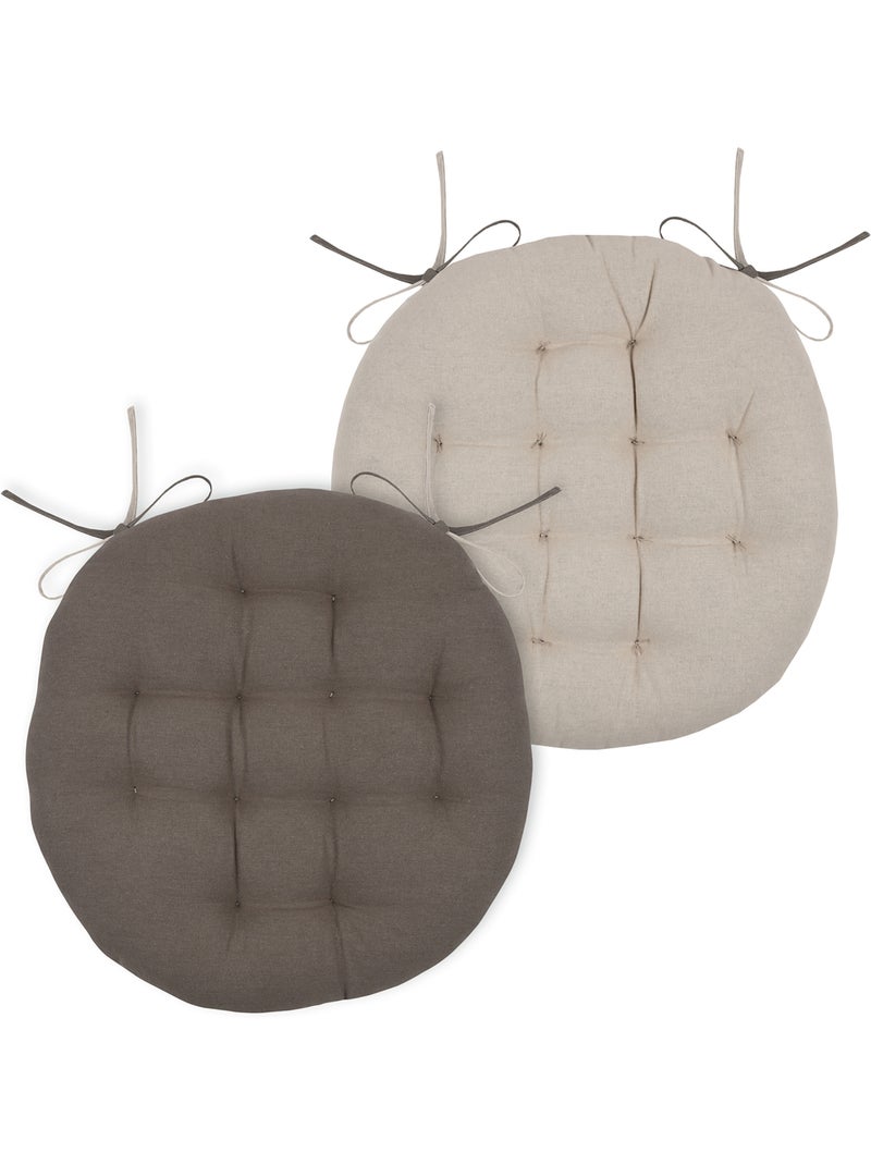 Coprisedia rotondo, bicolore Tortora - Kiabi