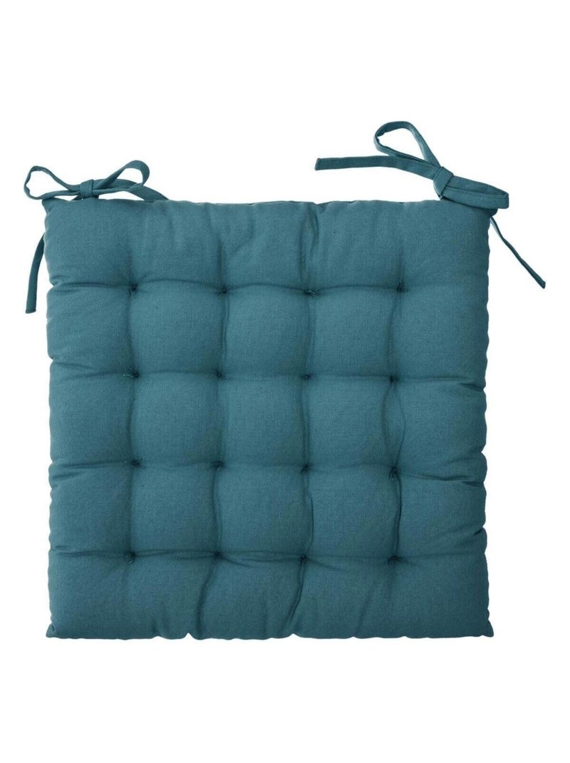 Coprisedia stampato e trapuntato con lacci Blu pavone - Kiabi