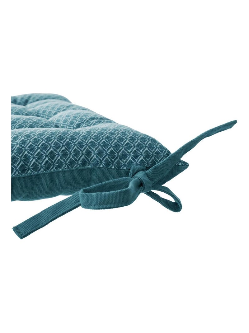 Coprisedia stampato e trapuntato con lacci Blu pavone - Kiabi