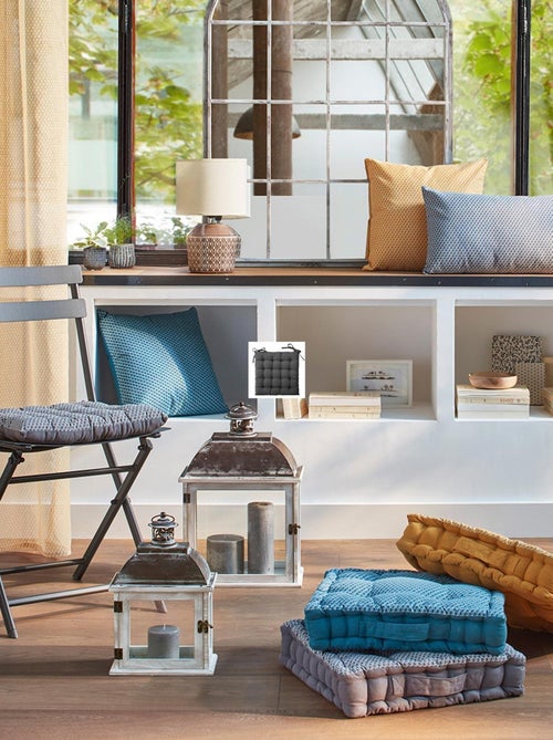 Coprisedia stampato e trapuntato con lacci - Kiabi