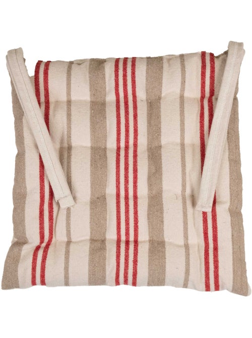 Coprisedia trapuntato a righe in tessuto canvas - Kiabi