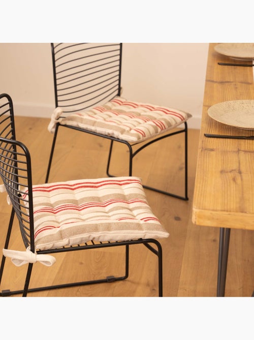 Coprisedia trapuntato a righe in tessuto canvas - Kiabi