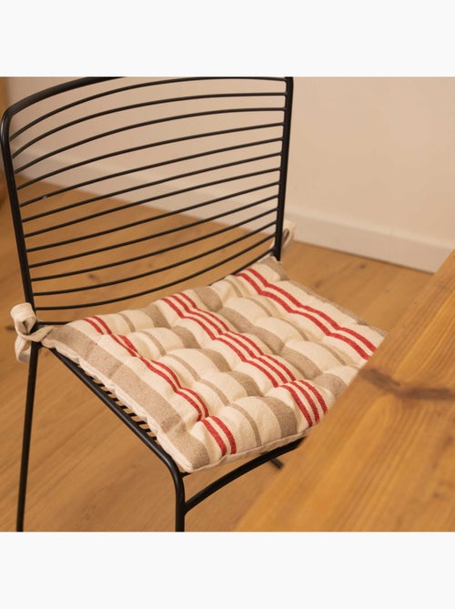 Coprisedia trapuntato a righe in tessuto canvas - Kiabi