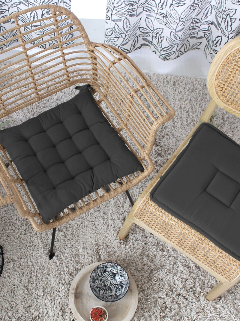 Coprisedia trapuntato in cotone e nodi 16ct Grigio antracite - Kiabi