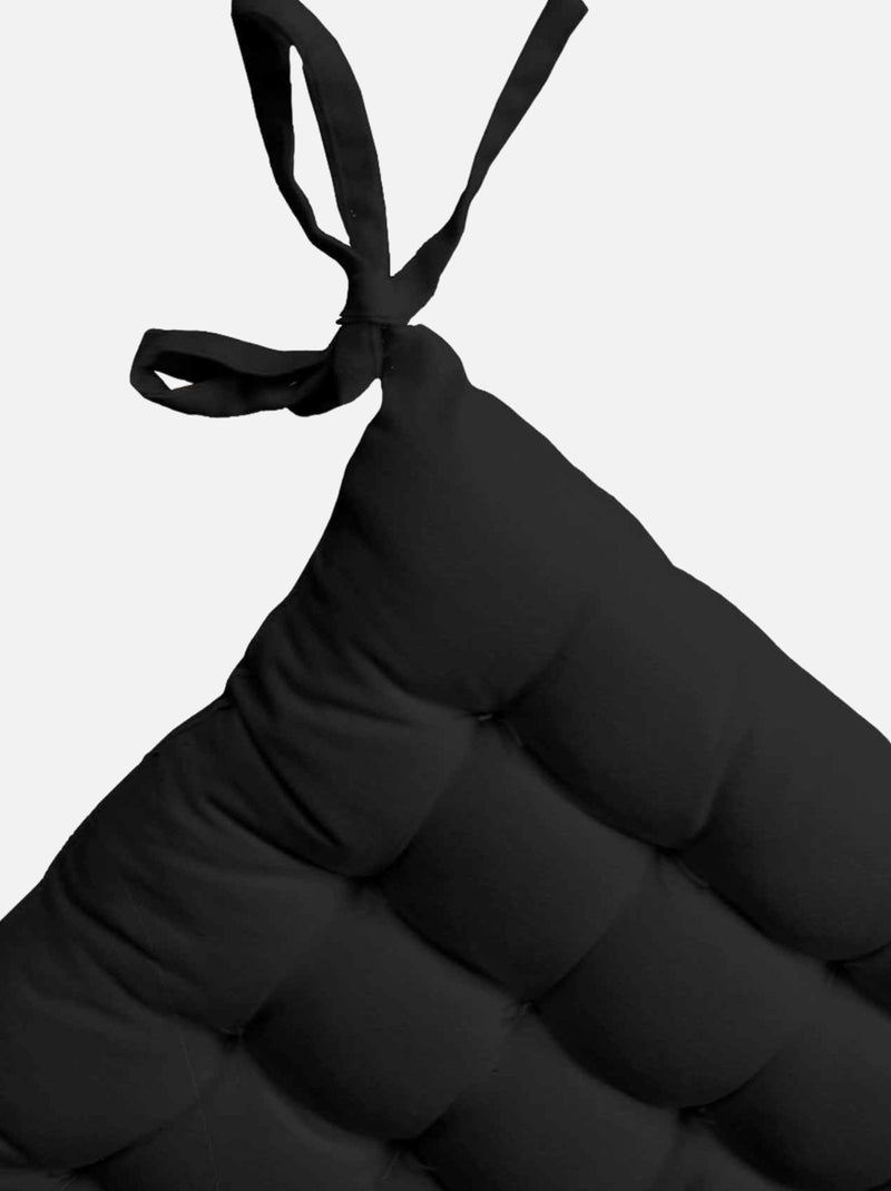 Coprisedia trapuntato in cotone e nodi 16ct Nero - Kiabi