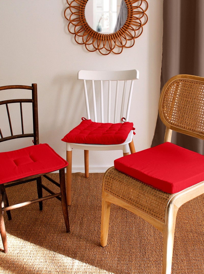 Coprisedia trapuntato in cotone e nodi 16ct Rosso - Kiabi