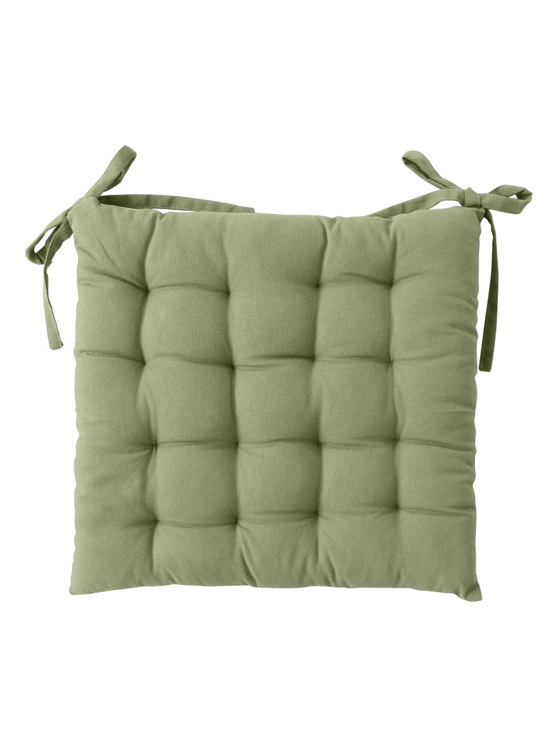 Coprisedia trapuntato in cotone e nodi 16ct Verde oliva - Kiabi