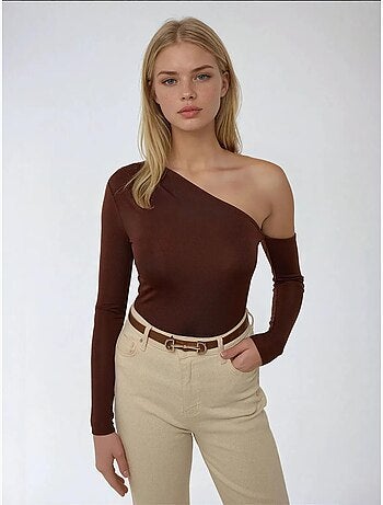 Corpo drappeggiato con colletto asimmetrico