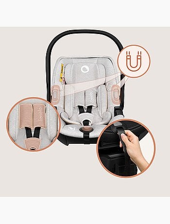Cosi 360? ISOFIX LIONELO Moxie i-Size Set - Leggero - 40-87 cm - Tessuto di bamb? naturale