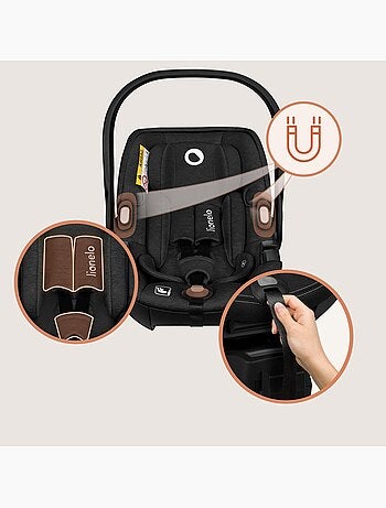 Cosi 360? ISOFIX LIONELO Moxie i-Size Set - Leggero - 40-87 cm - Tessuto di bamb? naturale