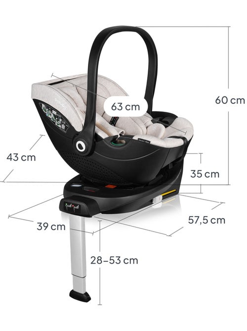 Cosi 360° ISOFIX LIONELO Moxie i-Size Set - Leggero - 40-87 cm - Tessuto di bambù naturale - Kiabi