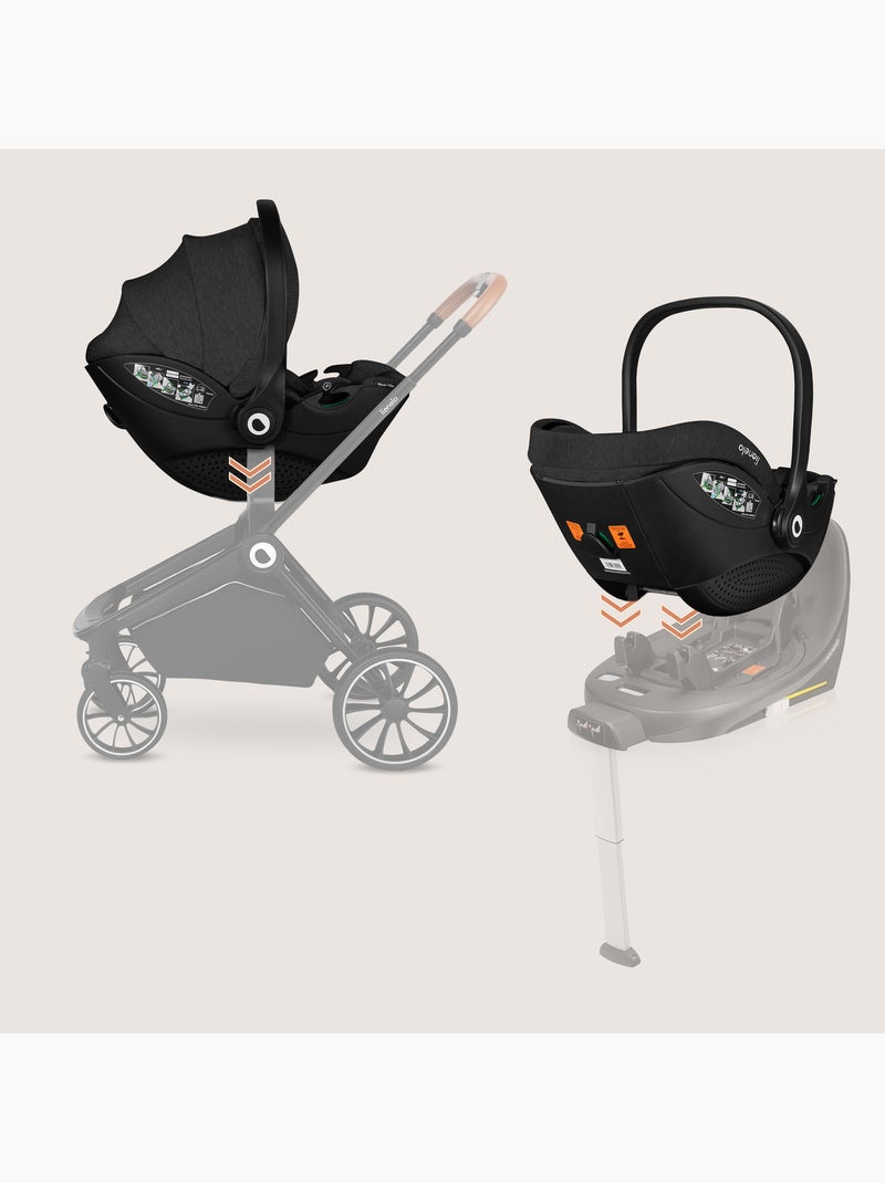 Cosi 360° ISOFIX LIONELO Moxie i-Size Set - Leggero - 40-87 cm - Tessuto di bambù naturale Nero - Kiabi