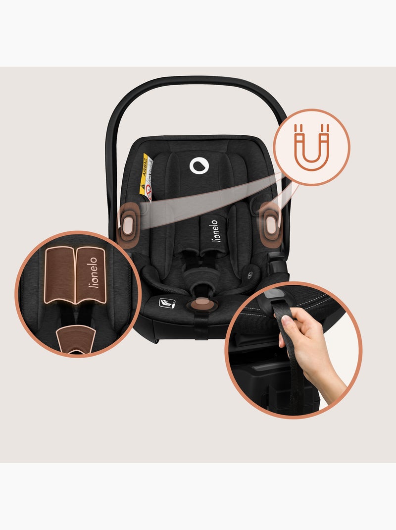 Cosi 360° ISOFIX LIONELO Moxie i-Size Set - Leggero - 40-87 cm - Tessuto di bambù naturale Nero - Kiabi