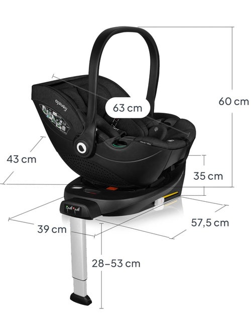 Cosi 360° ISOFIX LIONELO Moxie i-Size Set - Leggero - 40-87 cm - Tessuto di bambù naturale - Kiabi
