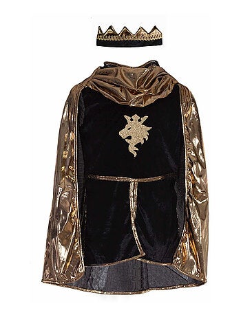 Costume cavaliere tunica mantello e corona per bambini - Great Pretenders