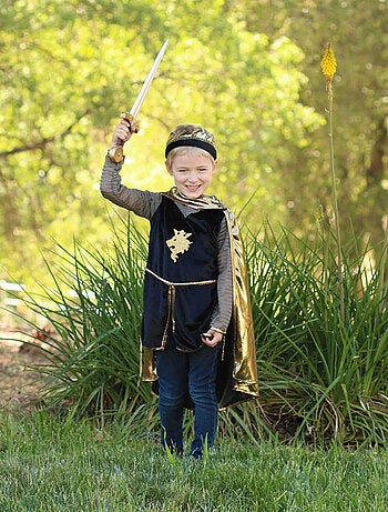 Costume cavaliere tunica mantello e corona per bambini - Great Pretenders