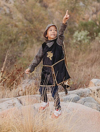 Costume cavaliere tunica mantello e corona per bambini | great pretenders | great pretenders