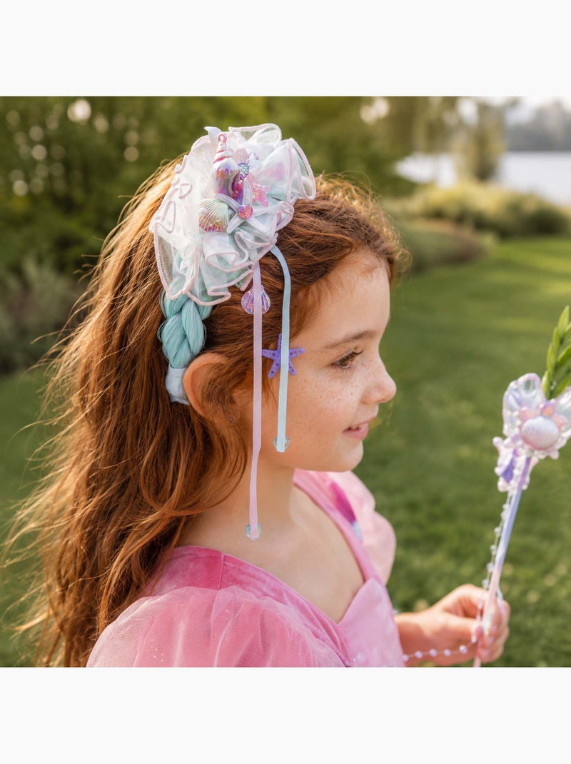 Costume cerchietto sirena per bambini con lunga treccia | Great Pretenders Rosa - Kiabi