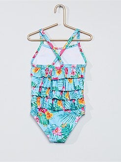 Costume con volant e stampa 'tropicale' - Kiabi